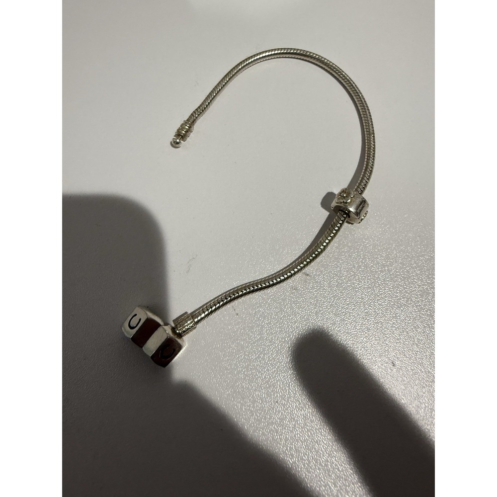 Chamilia BA-2 Snap Clasp Charm Bracelet 7" Sterling Silver 925‎ Pandora